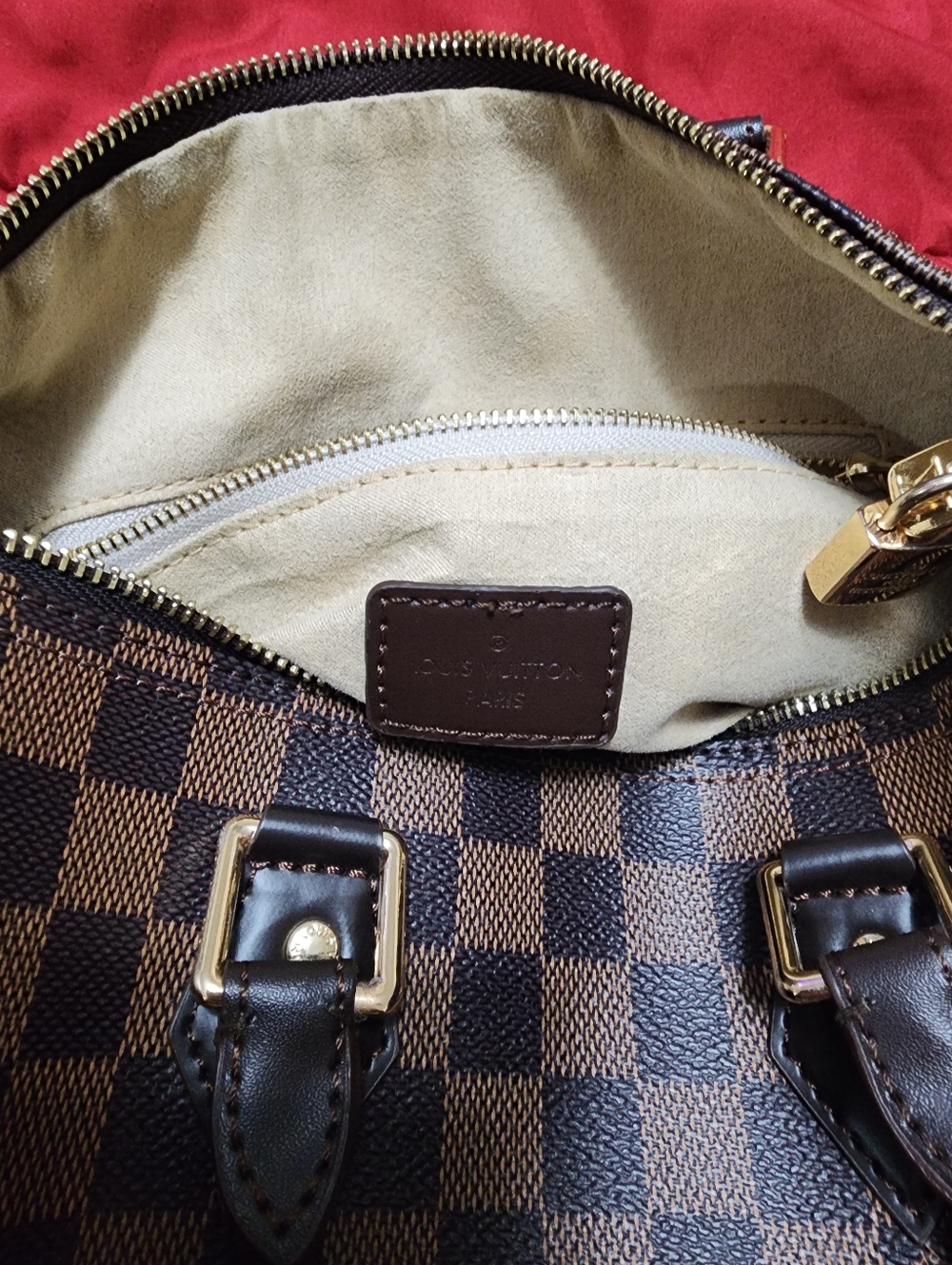 Louis Vuitton Damier Ebene Brown Top-Handle Shoulder Bag - Picture 9 of 14